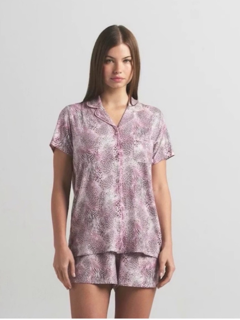 SKIMS Sleep Button Up Set – Blossom Multi Animal Print 3XL
